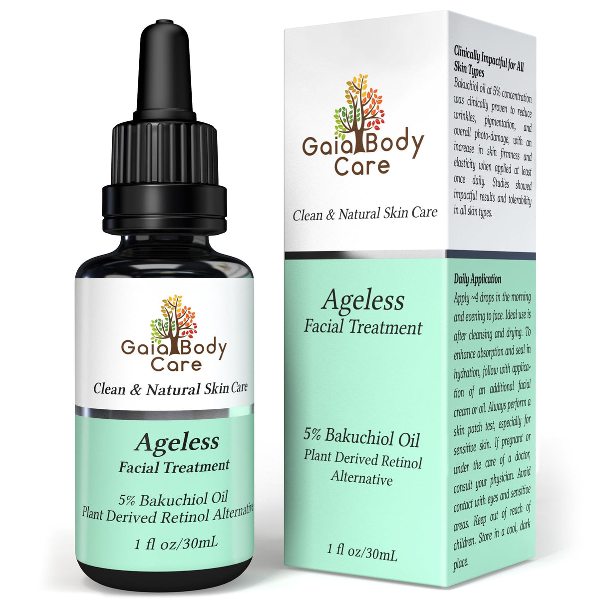 5% Bakuchiol Oil Organic Facial Oil 1oz Rose W20714