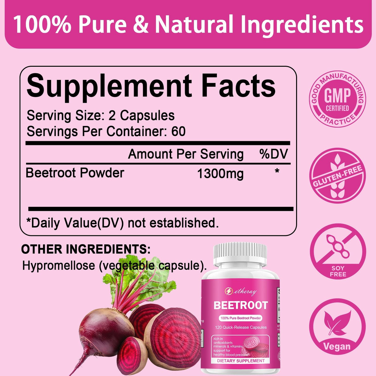 Beet Root Capsules 120 Count L701866