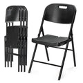 Dark 4 Pack HDPE Folding Chairs with Steel Frame Y303