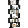 6-Tier Geometric S Shaped Wood Bookshelf E8507