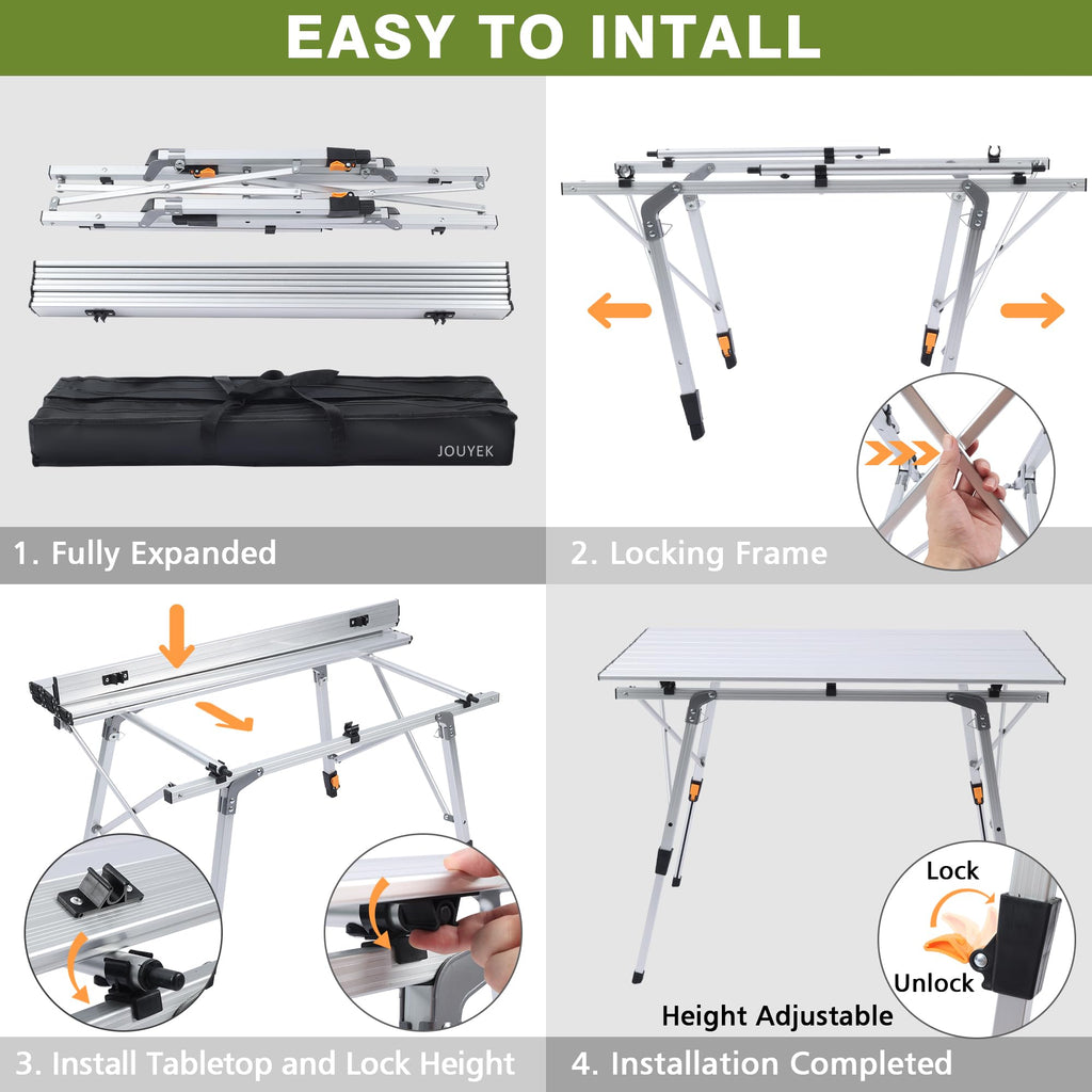 Lightweight Aluminum Folding Camping Table White F929