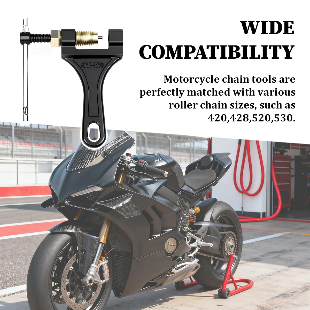 Adjustable 420-530 Motorcycle Chain Breaker Tool W5785