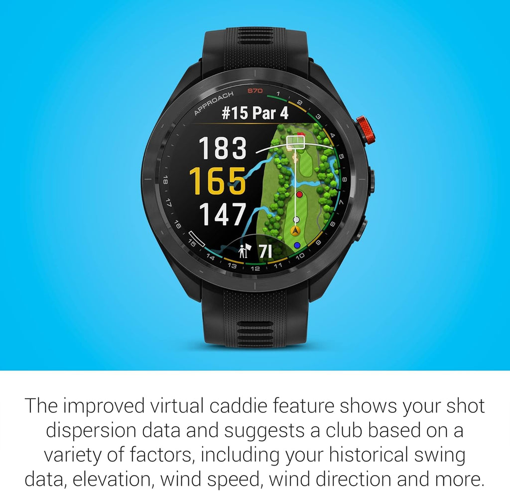 Black 47mm Golf GPS Smartwatch G4030