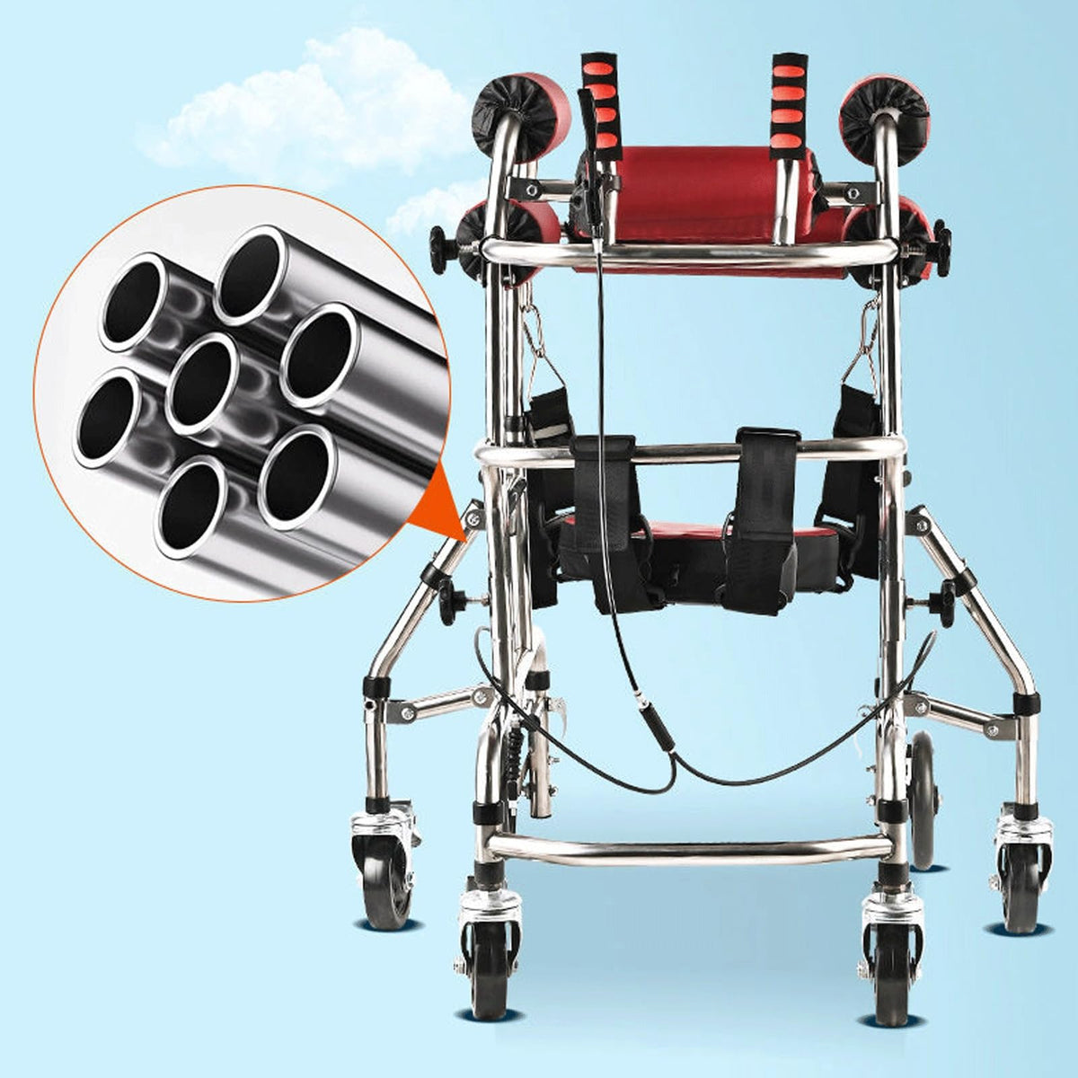 Height Adjustable Kids Upright Walker with Seat G10650
