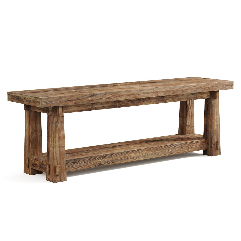 55" Wood Entryway Bench with Shoe Storage E659703