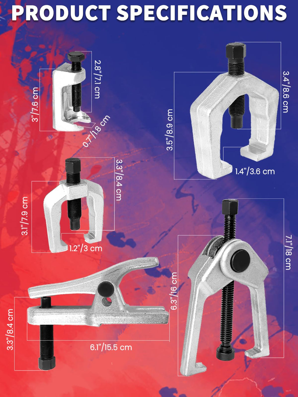5 PCS Ball Joint Separator Front End Service Tool Kit E6814