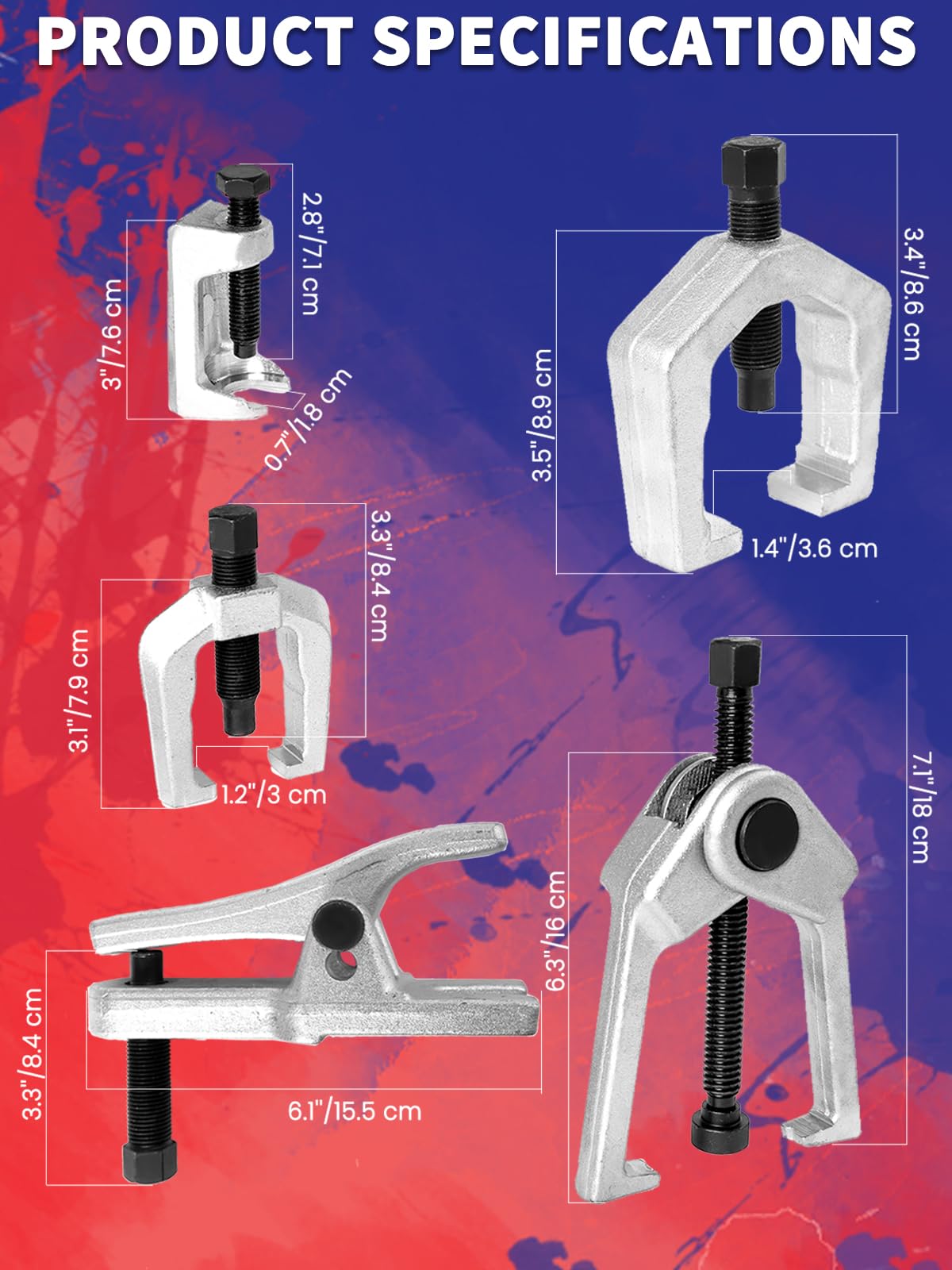 5 PCS Ball Joint Separator Front End Service Tool Kit E6814