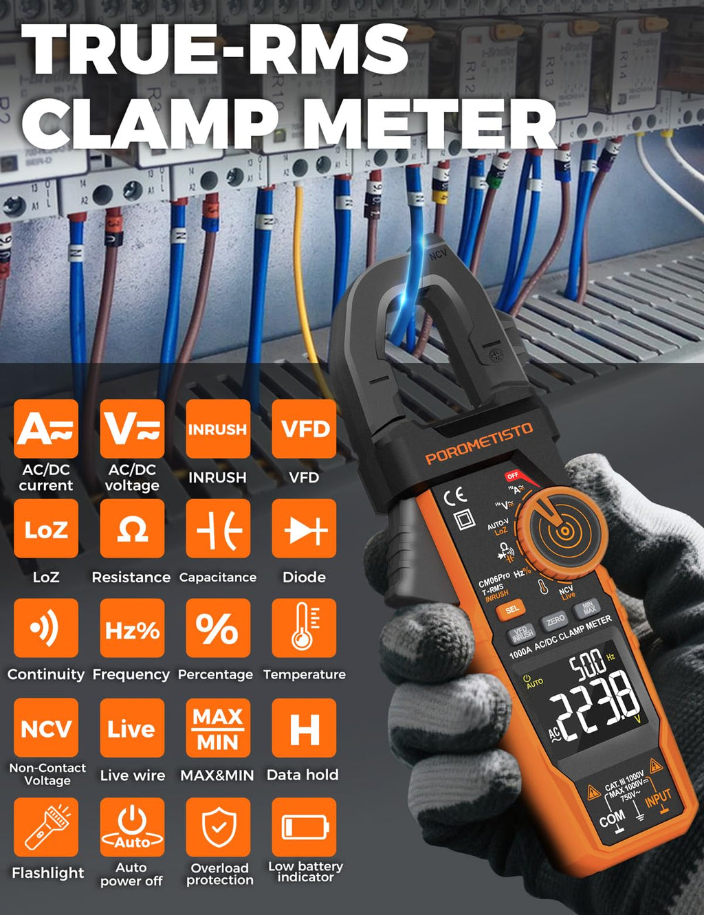 Clamp Meter 6000 Counts 1000A K932