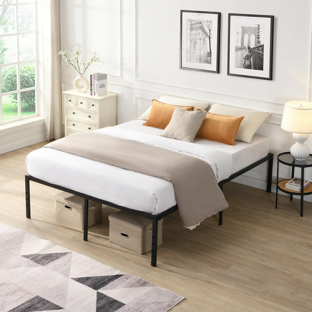 Black Queen Metal Platform Bed Frame X545043