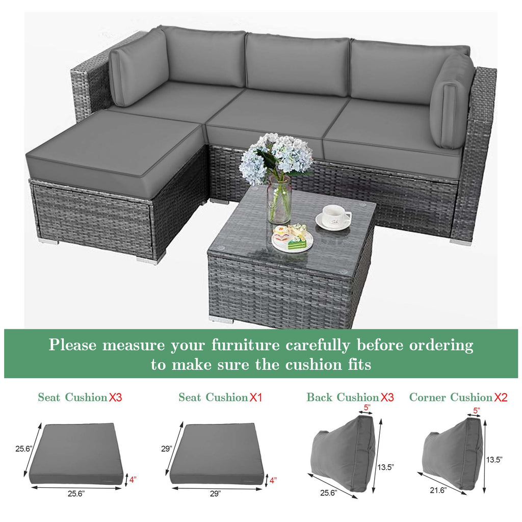 Waterproof Outdoor Couch Cushions 4 Seat Dark Grey Y931