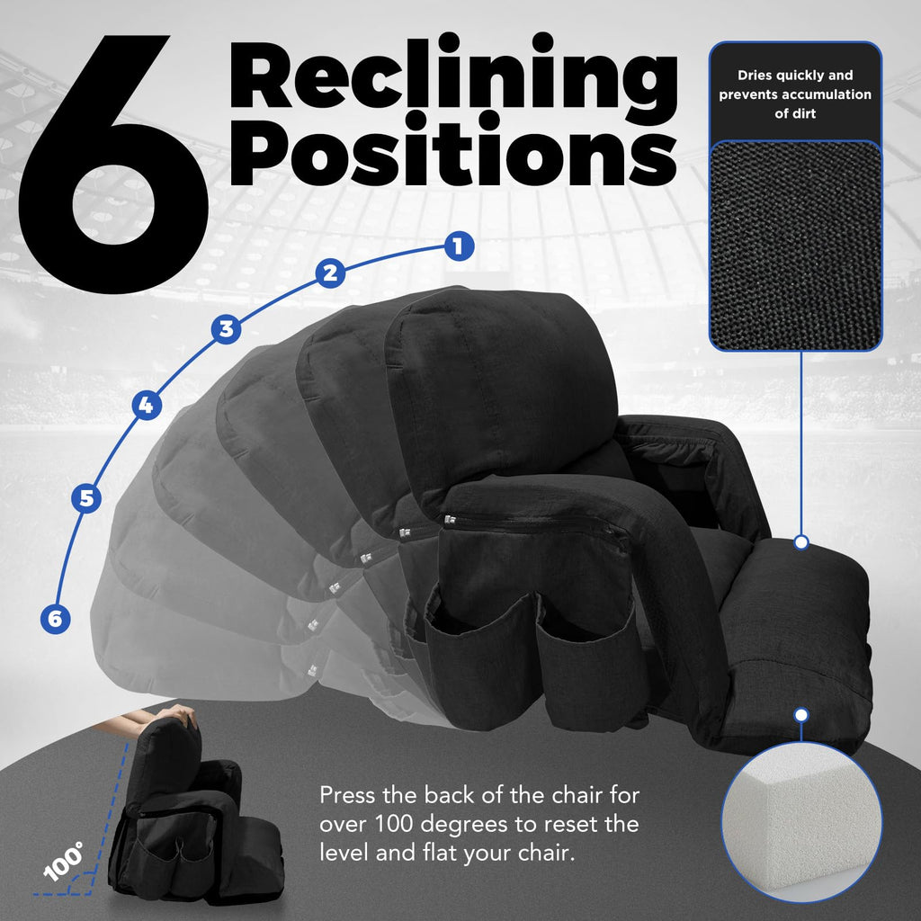 Black Wide Stadium Seats with Back Support F3372