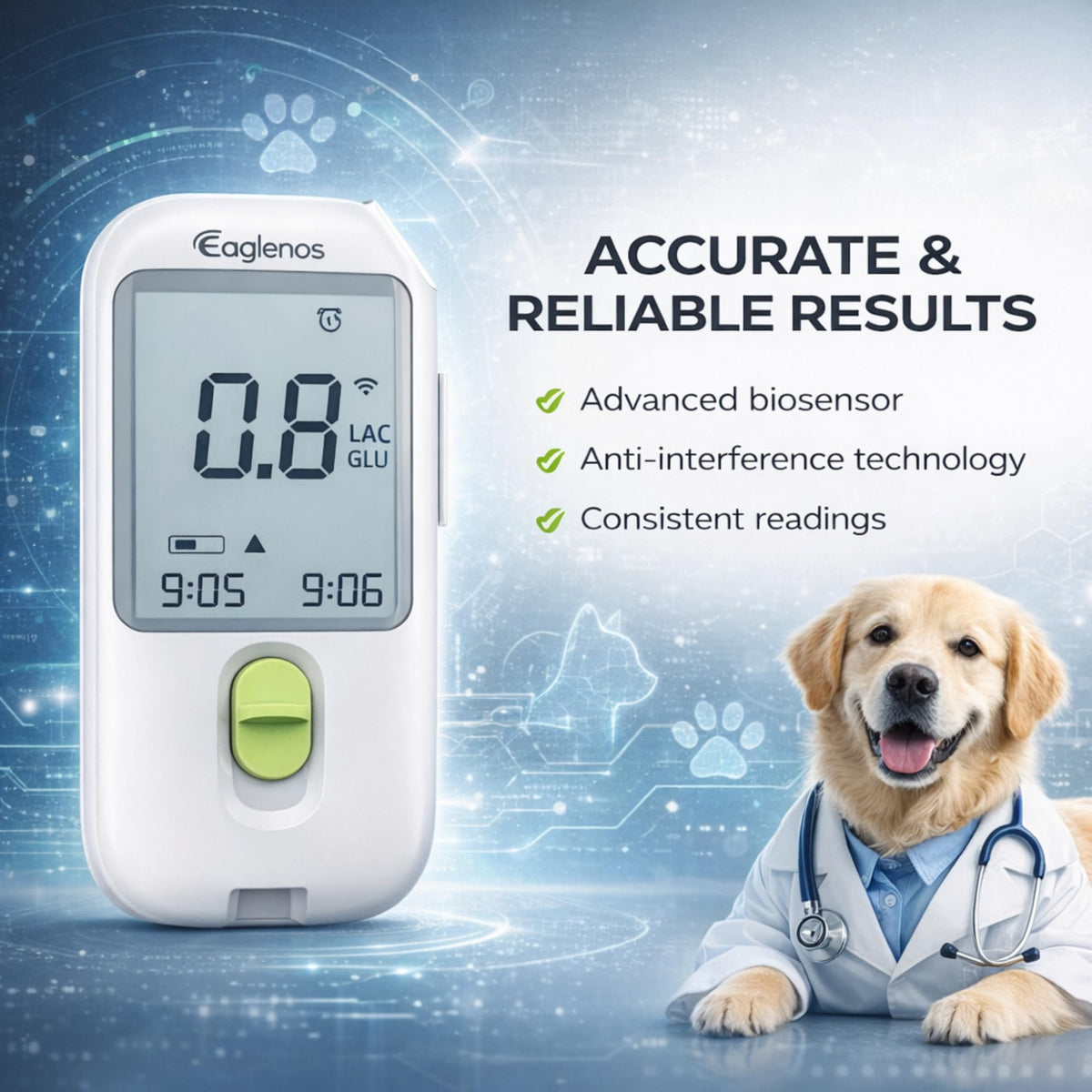 Pet Glucose & Lactate Monitor Kit with 25 Glucose Strips & 25 Lactate Strips N7167