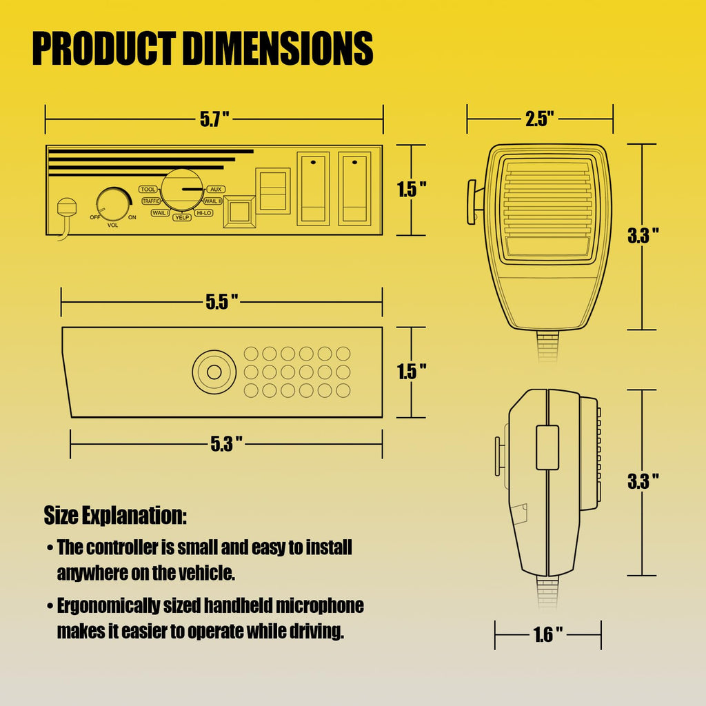 200W 12V 9 Tone Emergency Siren System X44757