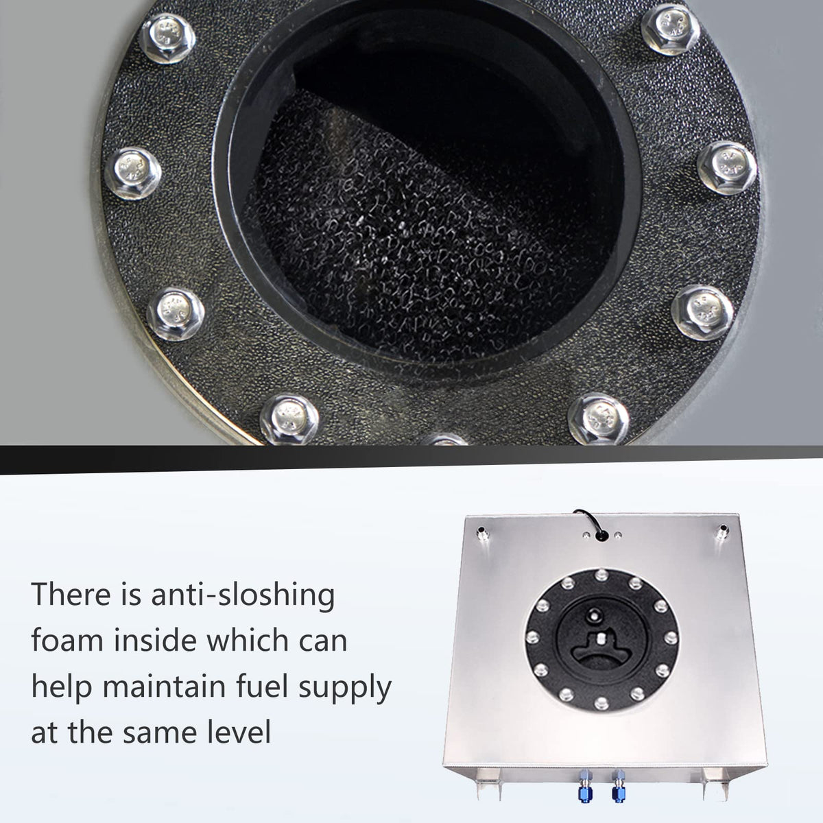 5 Gallon Aluminum Polished Fuel Cell with Cap E174