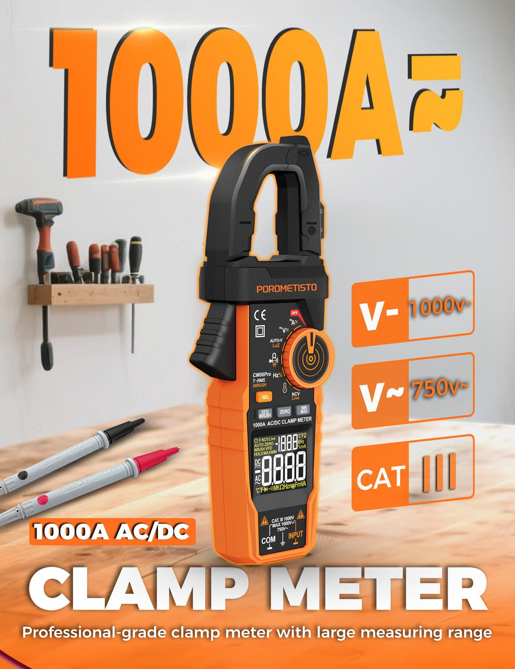 Clamp Meter 6000 Counts 1000A K932