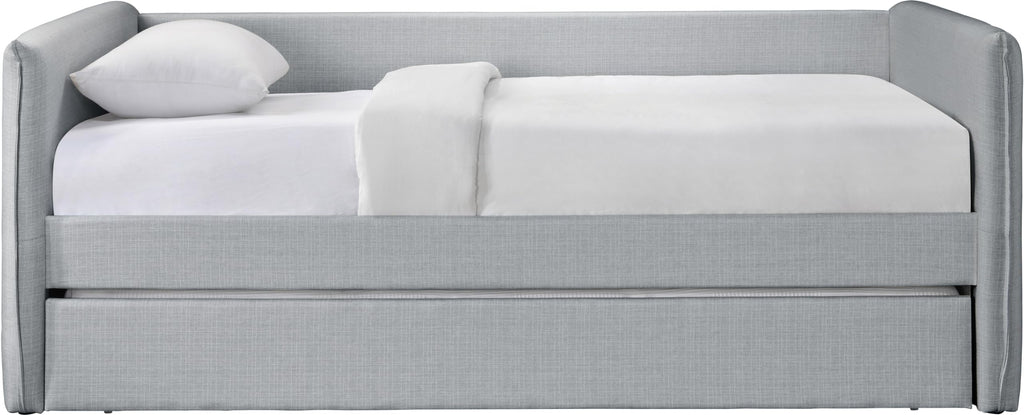 Light Grey Linen Textured Twin Daybed with Trundle W625365