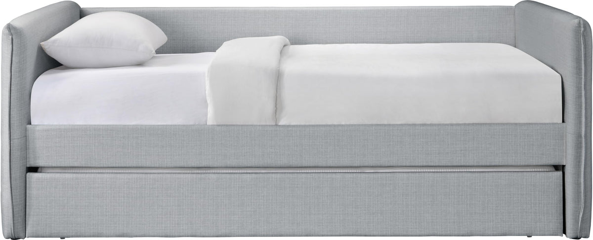 Light Grey Linen Textured Twin Daybed with Trundle W625365