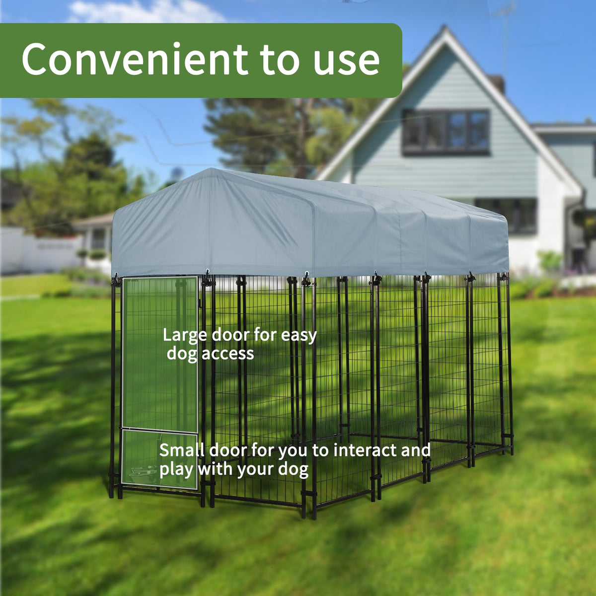 8'x4'x6' Outdoor Dog Kennel with Roof E614