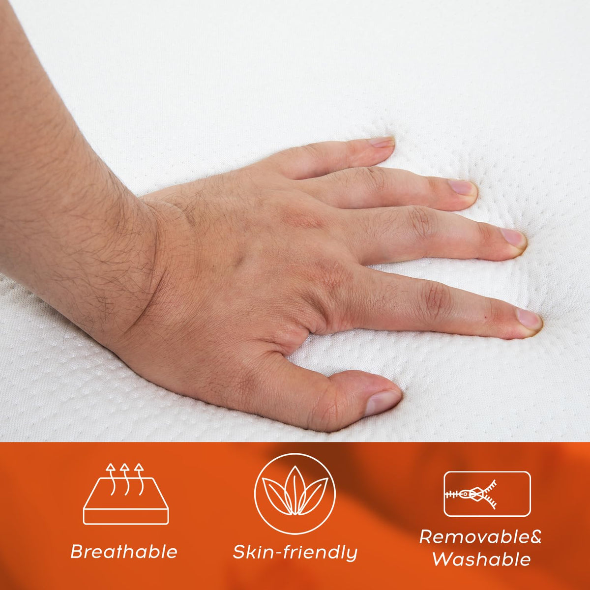 4 inch Tri Fold Memory Foam Mattress Topper with Washable Cover J587623