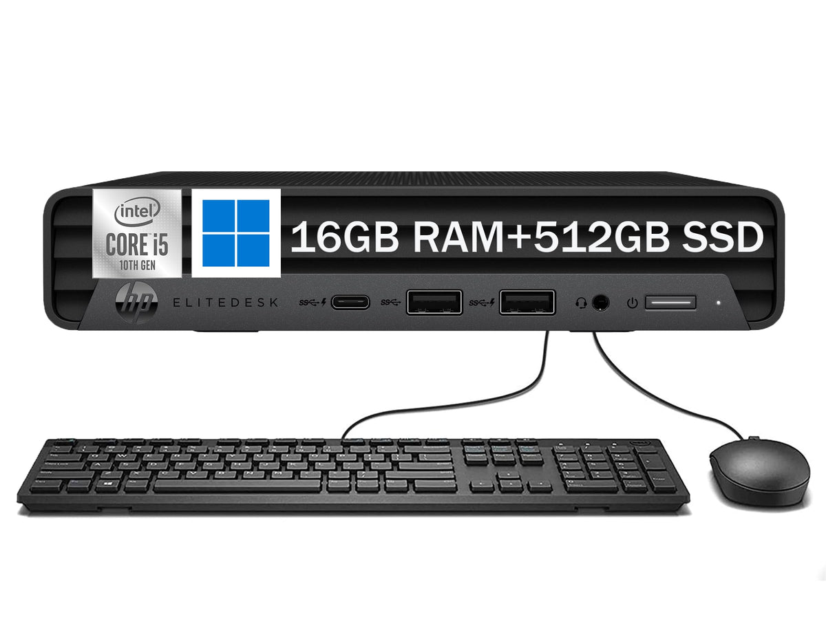 Mini Desktop PC, Intel Core i5-10500T, 16GB RAM, 512GB SSD, Windows 11 Pro Z866977