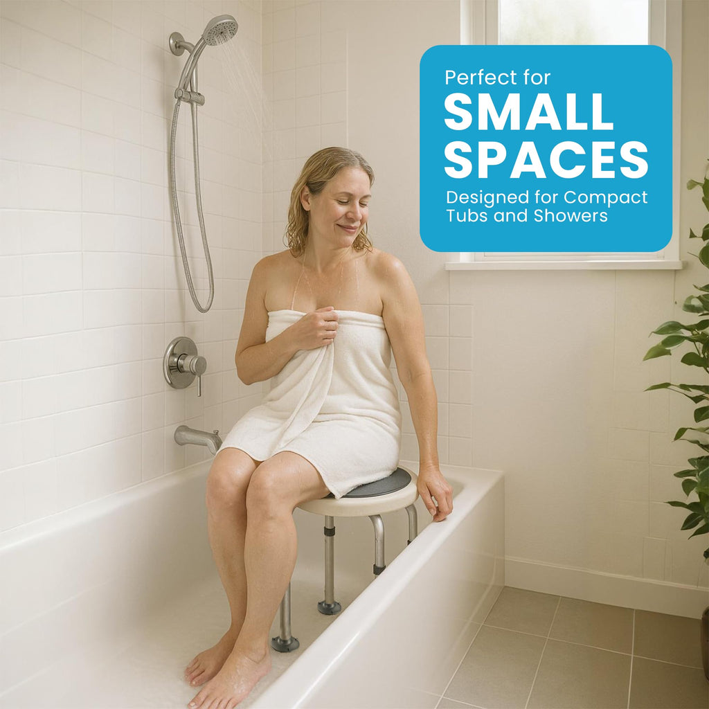 Adjustable Swivel Shower Stool with Non-Slip Feet L3938