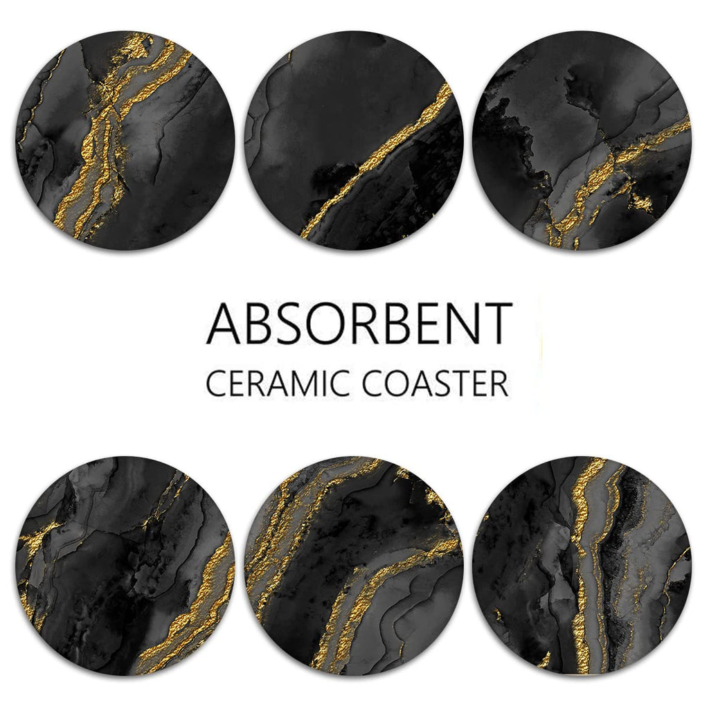 Set of 6 Ceramic Stone Coasters D1946