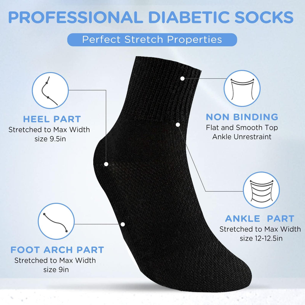 Bamboo Viscose Non Binding Ankle Socks 6 Pairs W3070