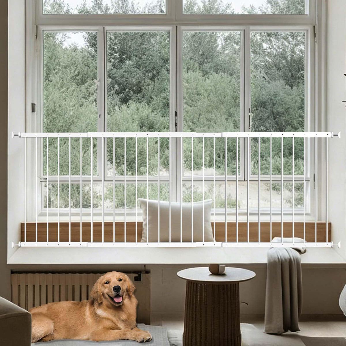 Adjustable White 4 Panel Window Guards Q5396