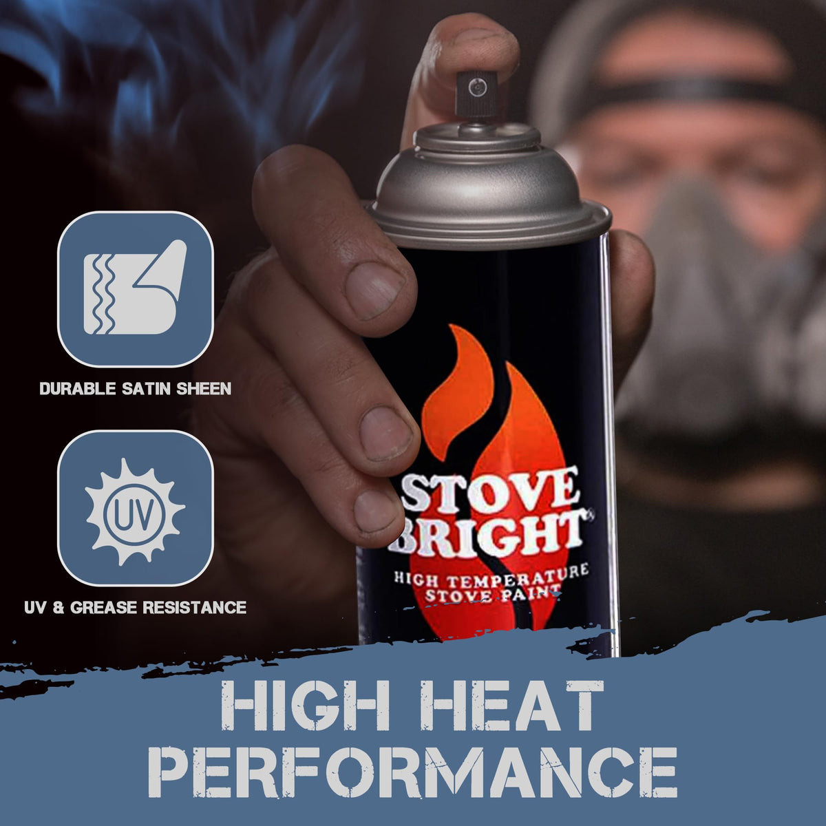 High Temp Metallic Blue Satin Spray Paint 12 Oz Can A906
