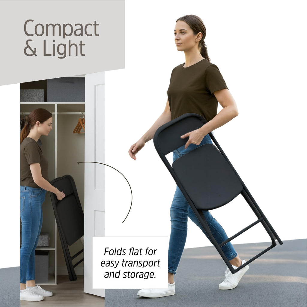 10 Pack Black Plastic Folding Chairs I592