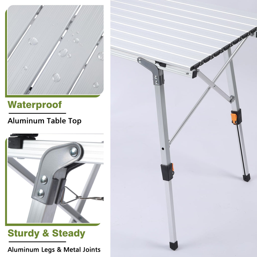 Lightweight Aluminum Folding Camping Table White F929