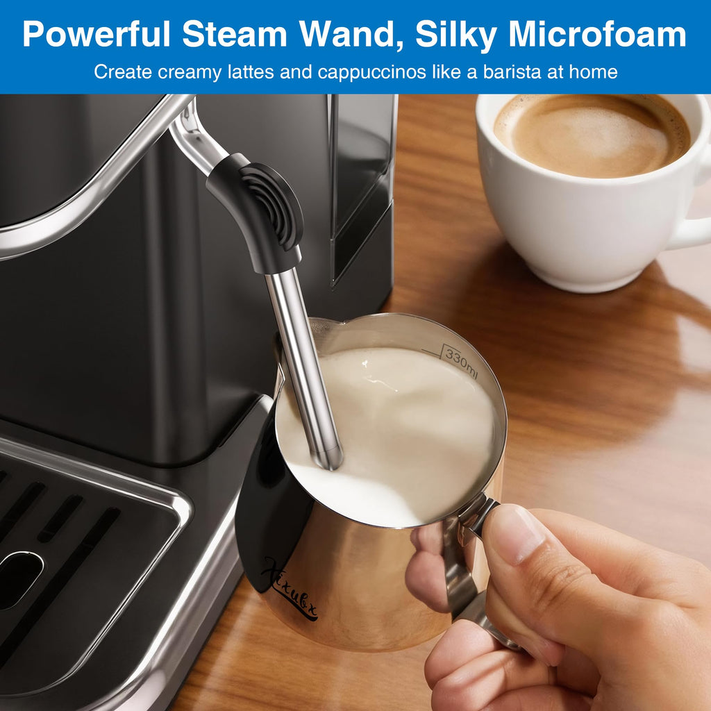 Espresso Machine with Grinder, PID & Programmable Settings, Black I3789