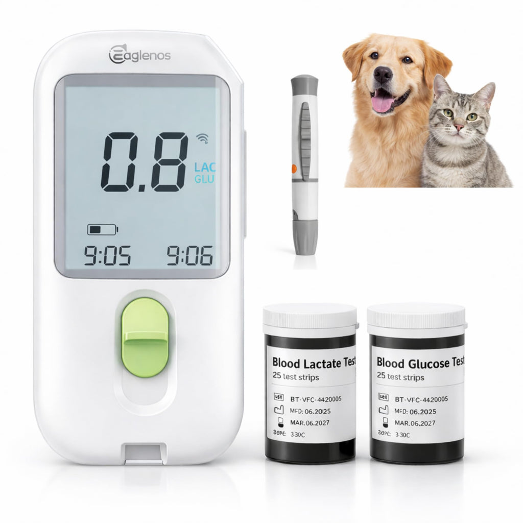 Pet Glucose & Lactate Monitor Kit with 25 Glucose Strips & 25 Lactate Strips N7167