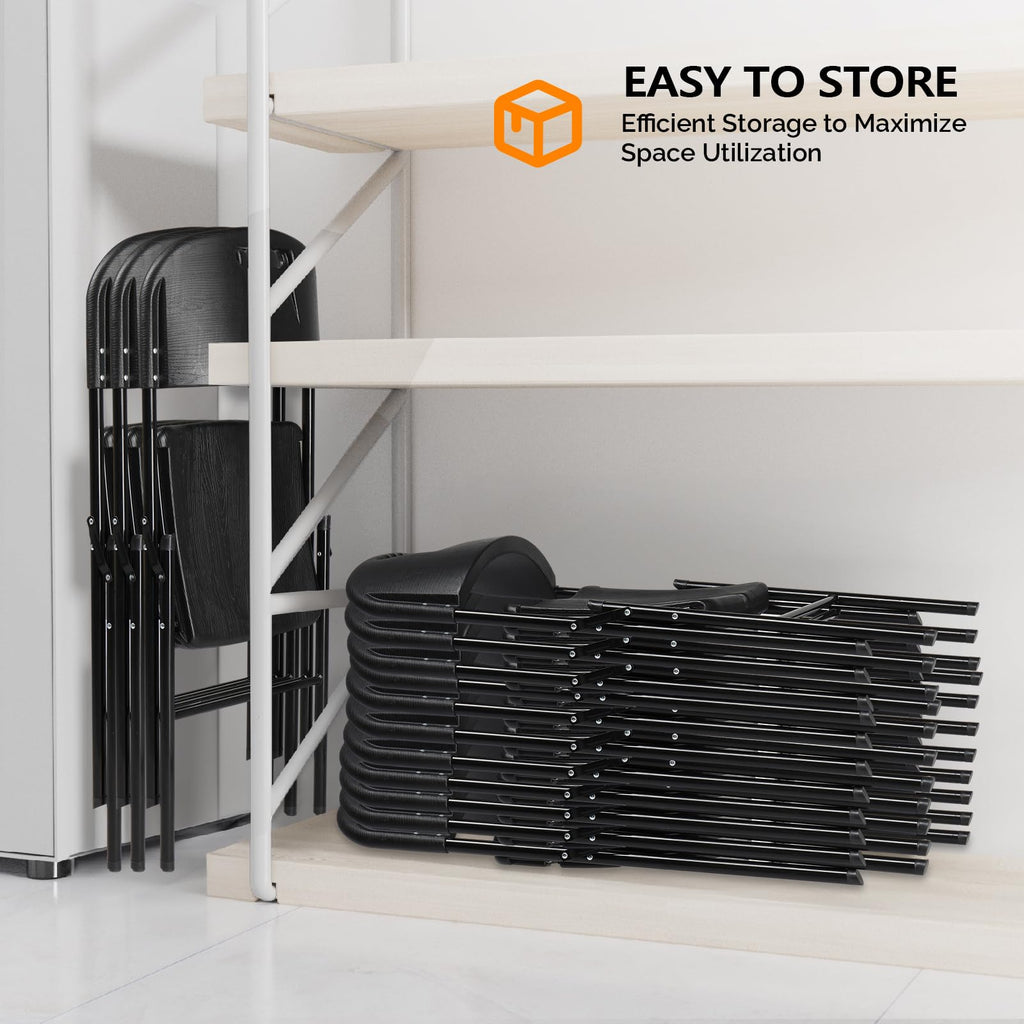 Dark 4 Pack HDPE Folding Chairs with Steel Frame Y303