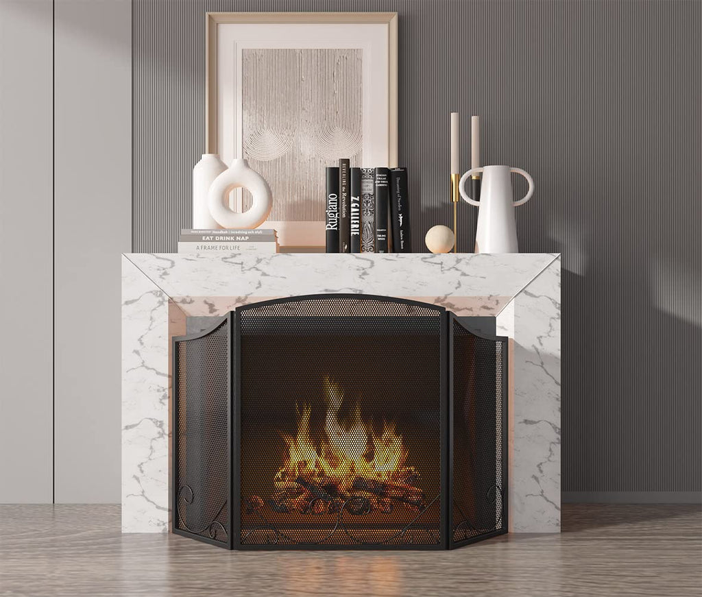 Black Wrought Iron Fireplace Screen X478649