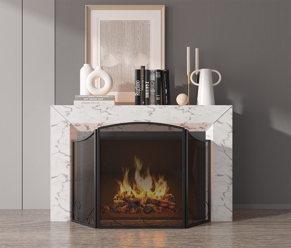 Black Wrought Iron Fireplace Screen X478649