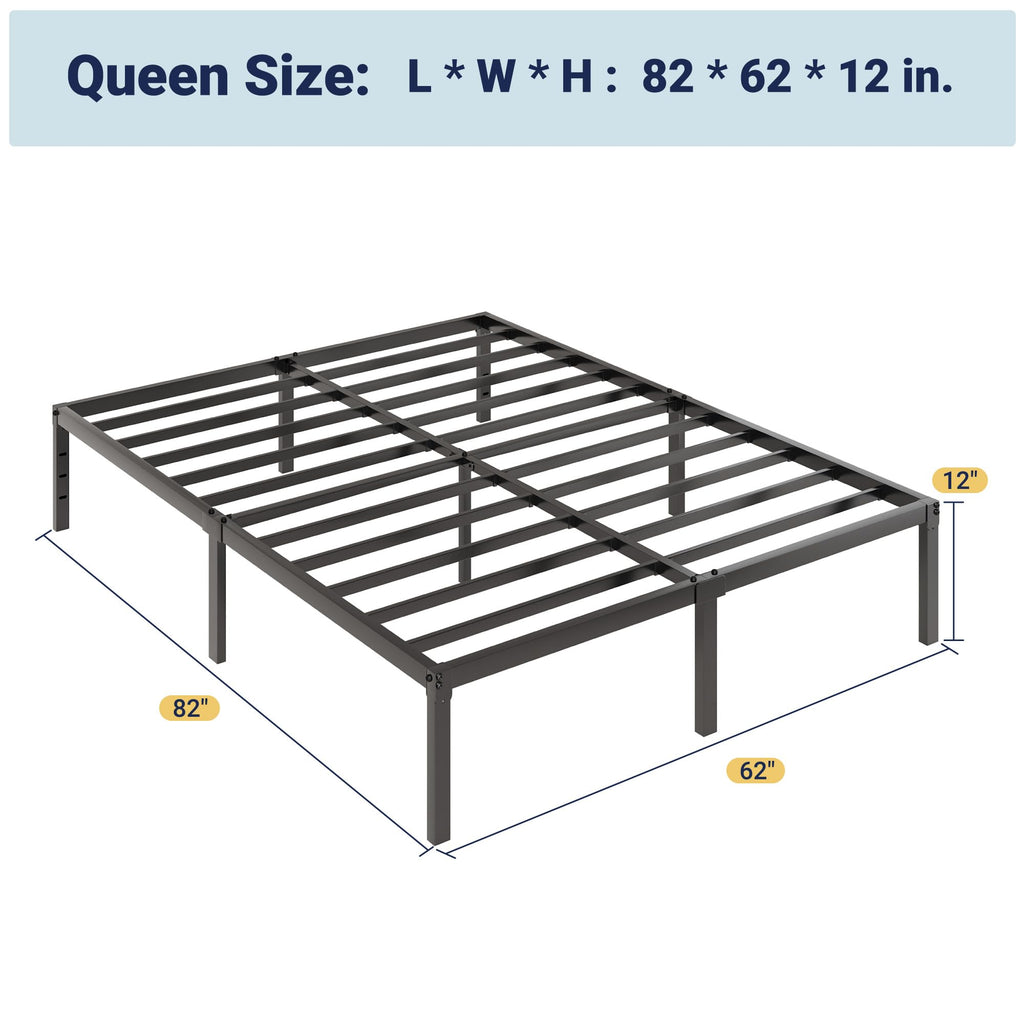 Queen 12 Inch Metal Bed Frame with Storage Space O464498