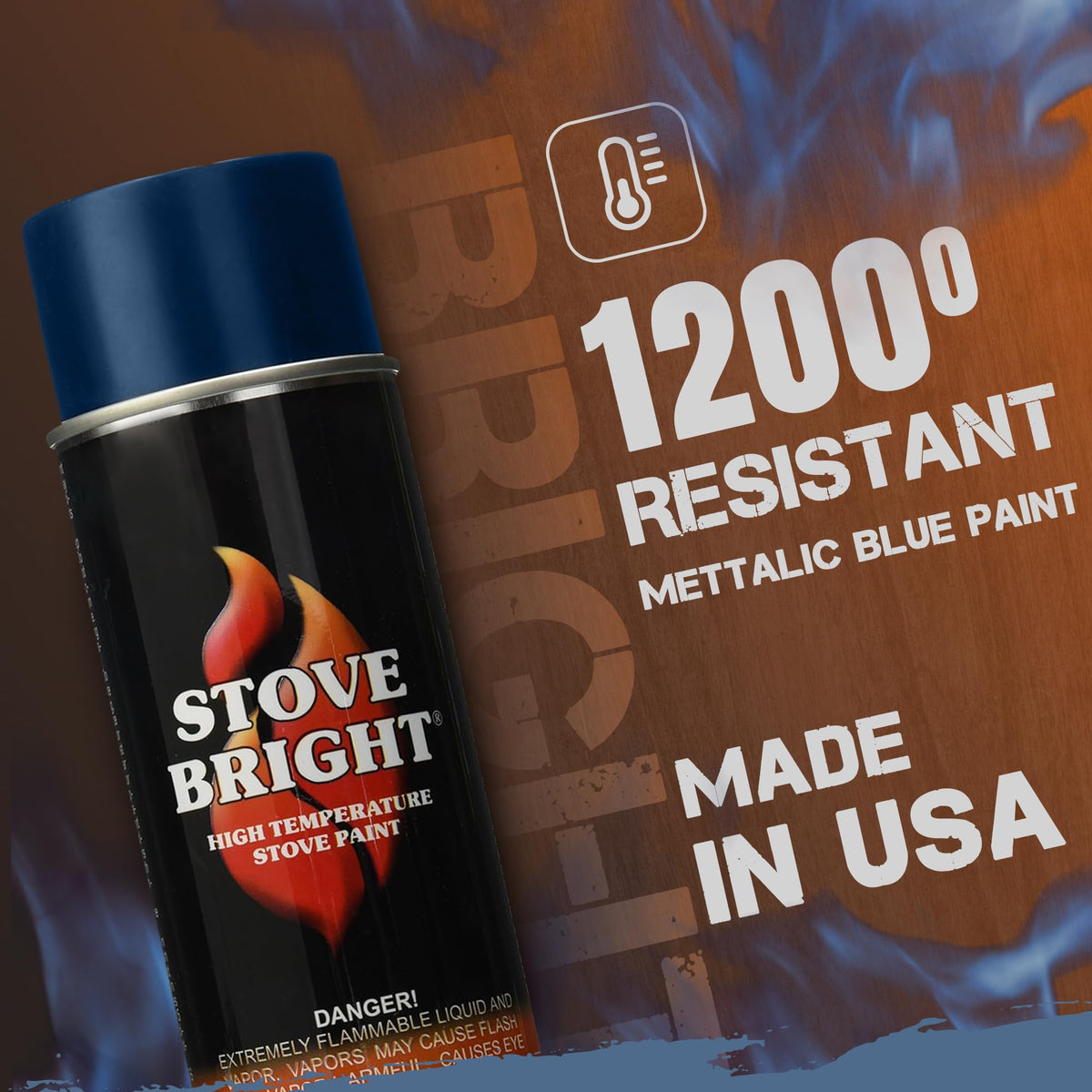 High Temp Metallic Blue Satin Spray Paint 12 Oz Can A906