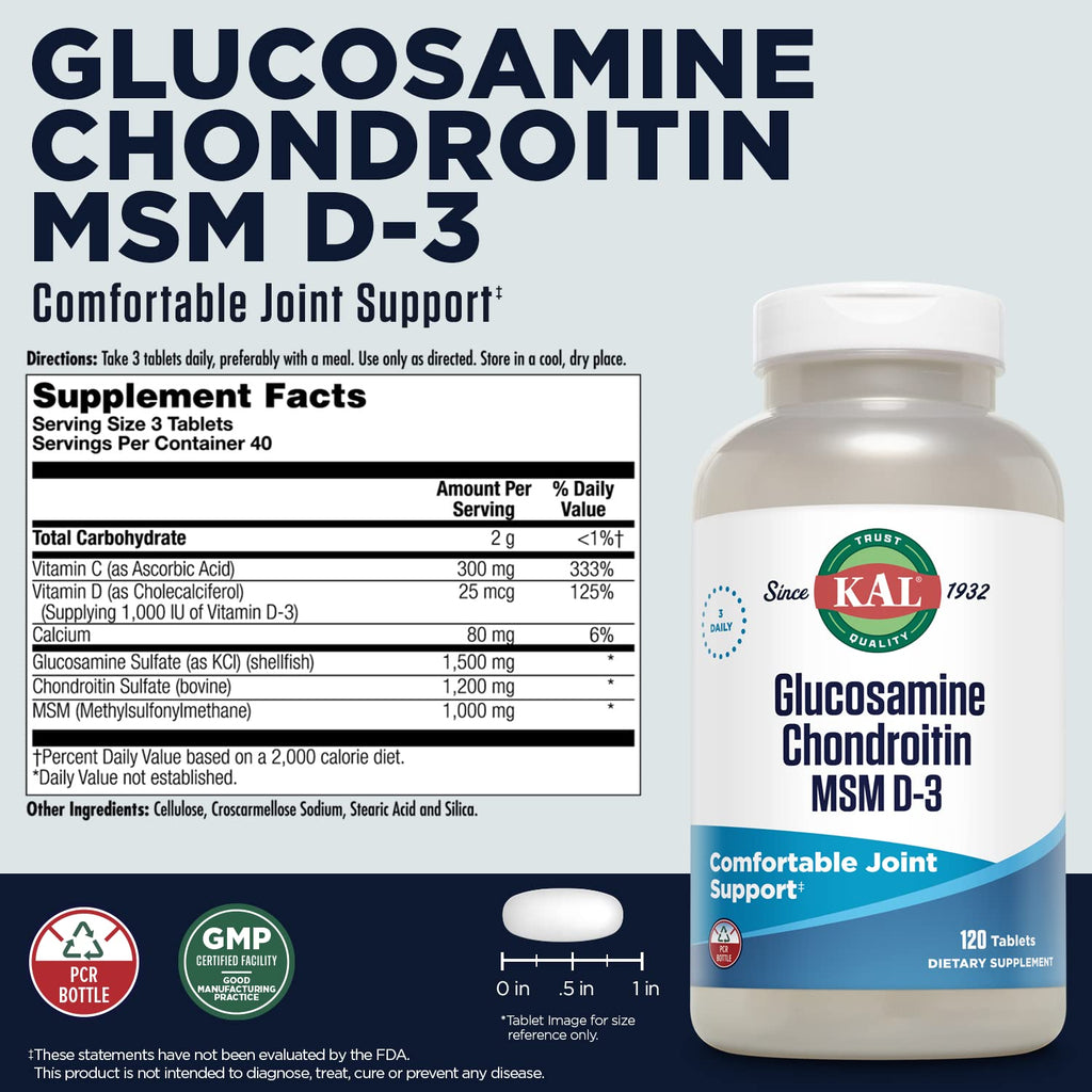 Glucosamine Chondroitin MSM D3 120 Tablets A943795