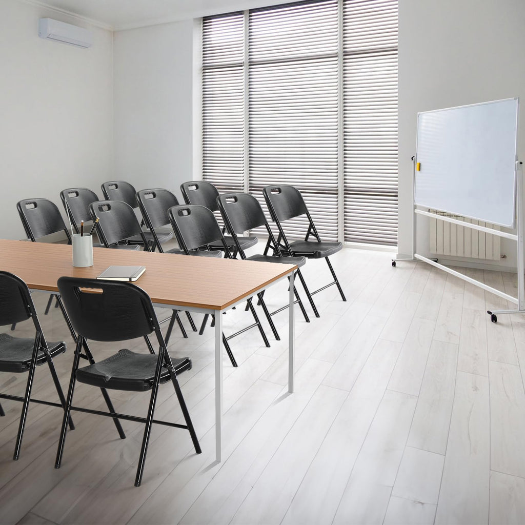 Dark 4 Pack HDPE Folding Chairs with Steel Frame Y303