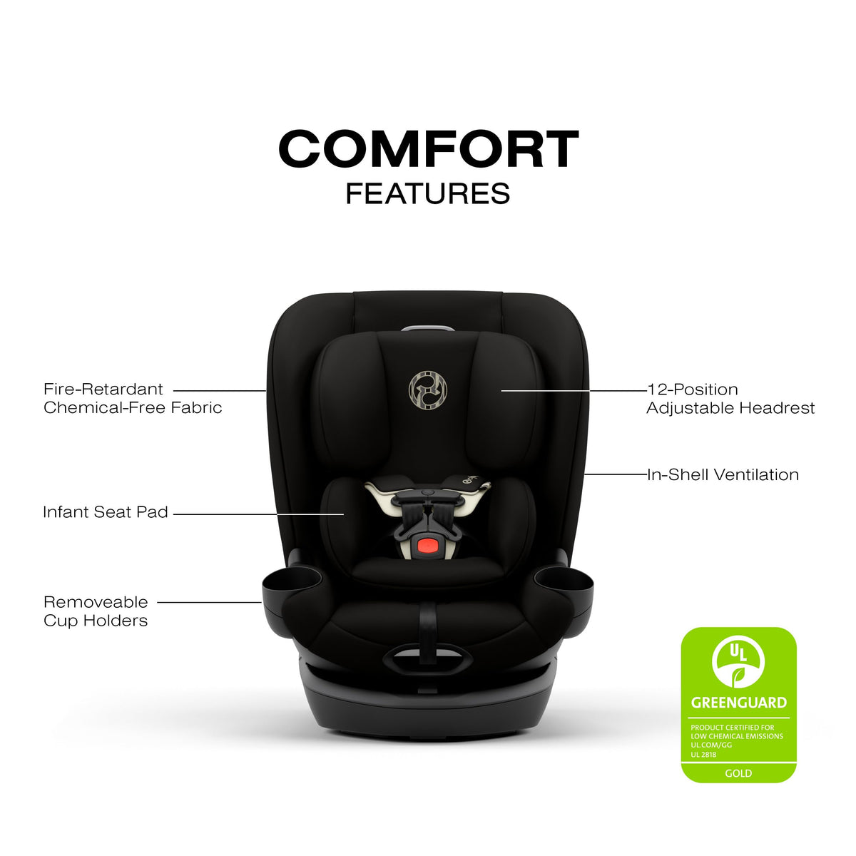 Black 360 Rotating Convertible Car Seat E899