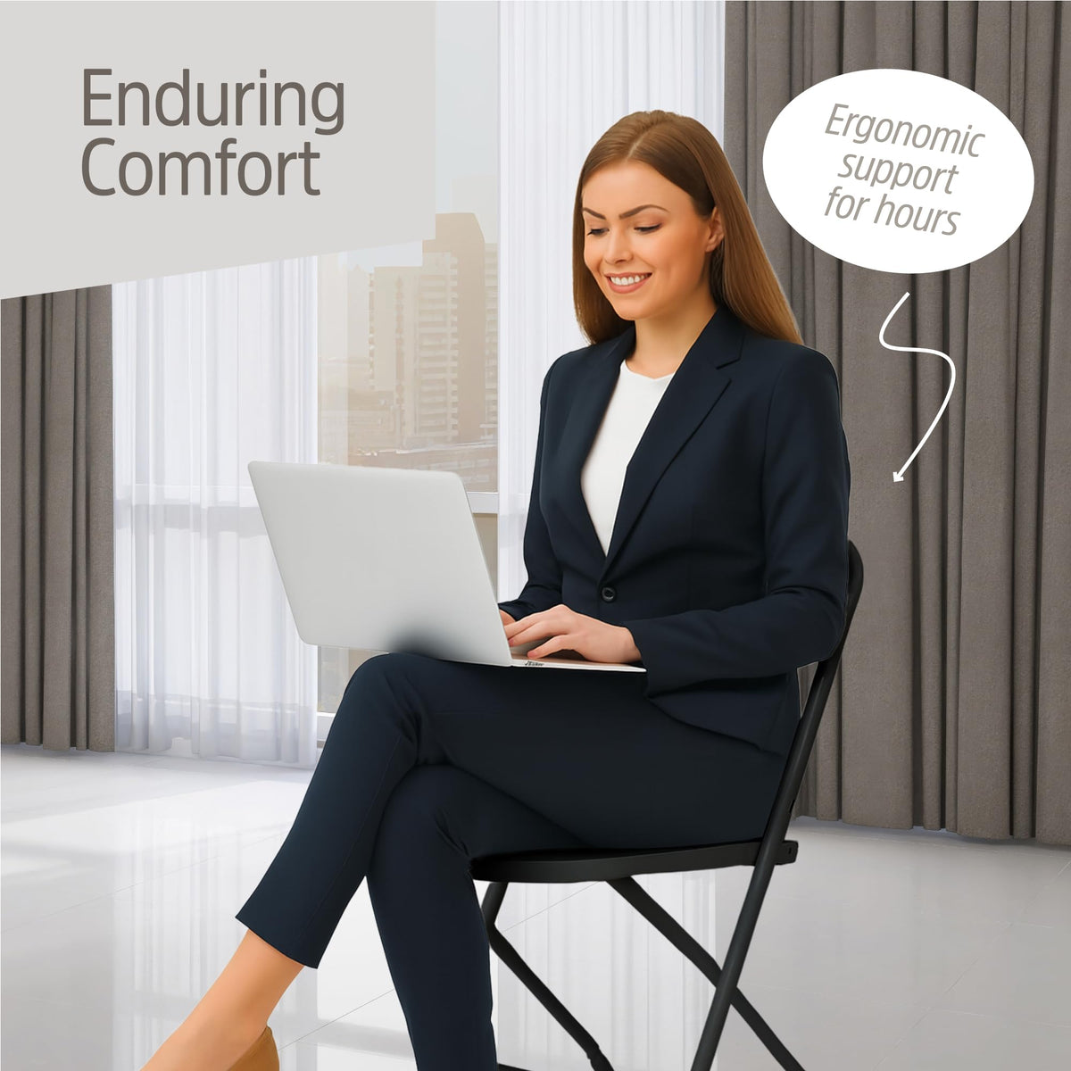 10 Pack Black Plastic Folding Chairs I592