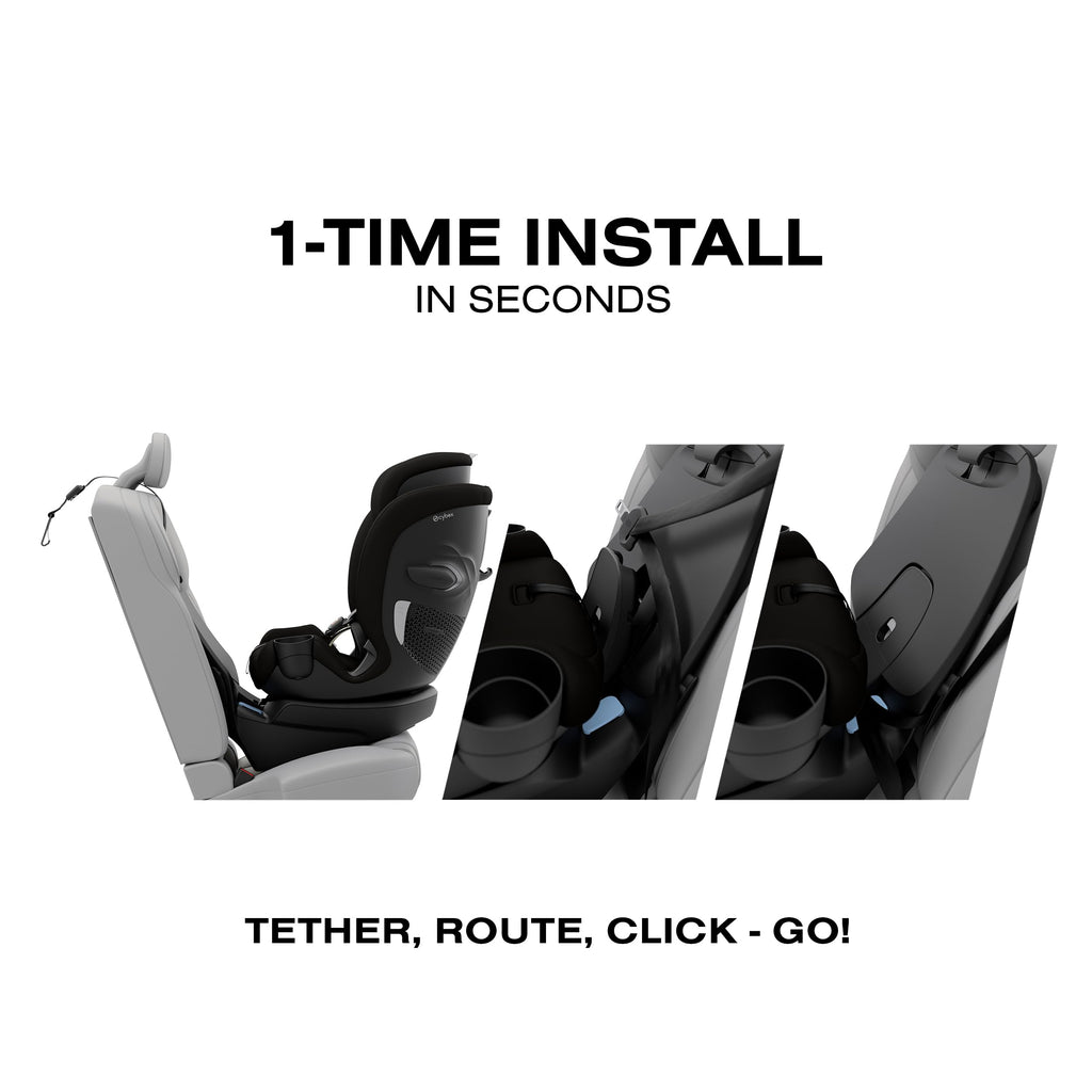 Black 360 Rotating Convertible Car Seat E899
