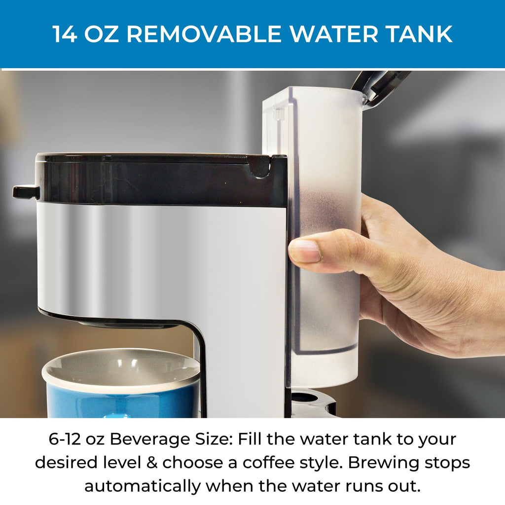 Single Serve Coffee Maker 6–12 Oz Black H419