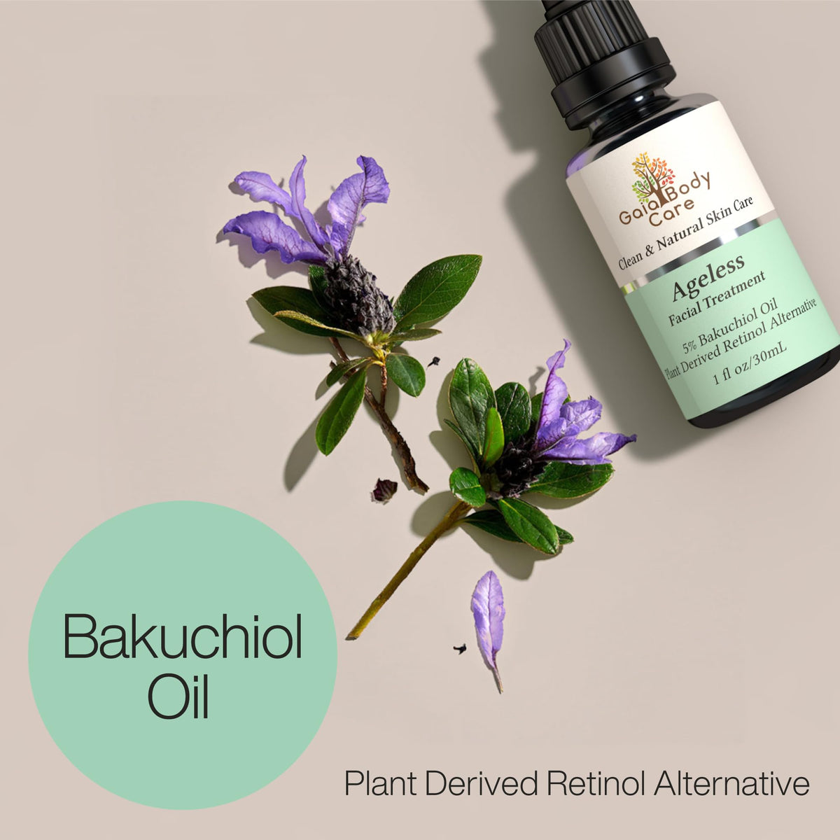 5% Bakuchiol Oil Organic Facial Oil 1oz Rose W20714