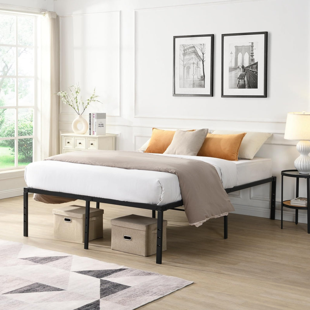 Black Queen Metal Platform Bed Frame X545043