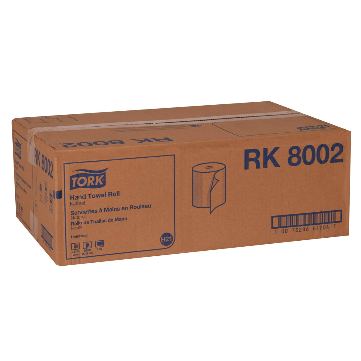 Natural Paper Hand Towel Roll, 6 Rolls x 800 Ft F1799