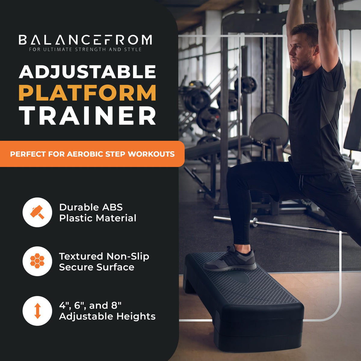 31-inch Aerobic Step Platform with 3 Adjustable Risers G751