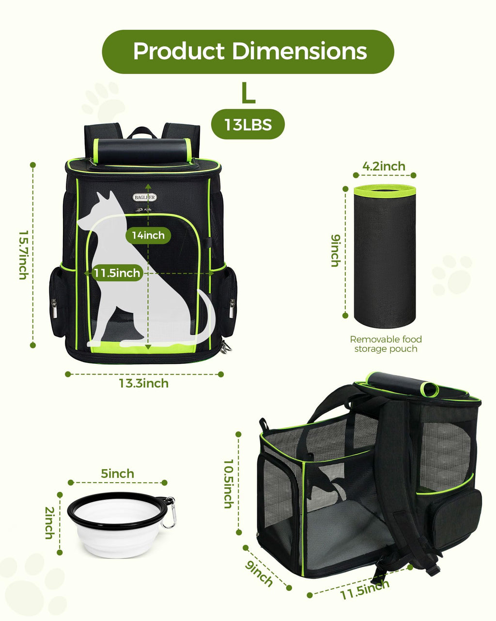 Expandable Cat Carrier Backpack with Breathable Mesh D870