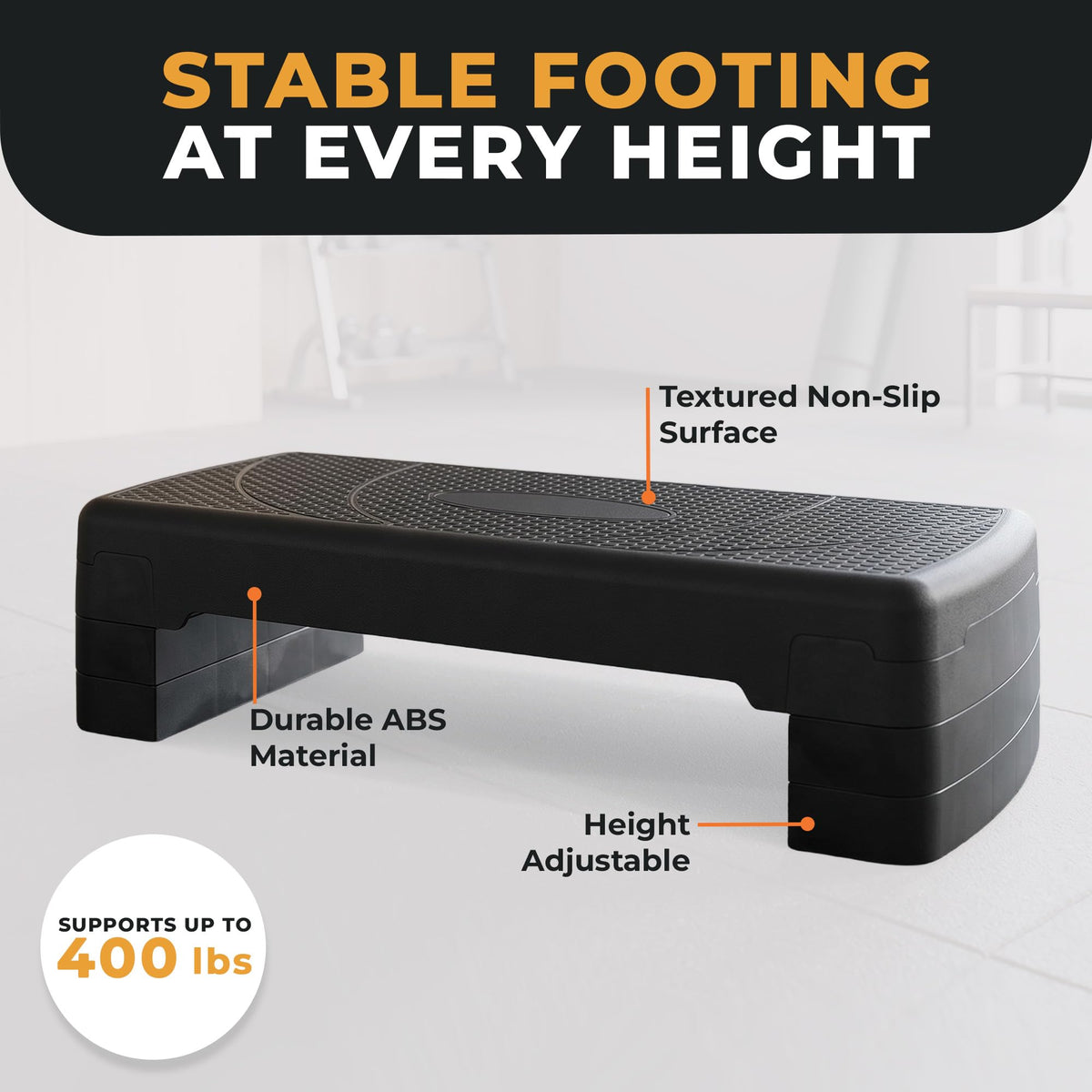 31-inch Aerobic Step Platform with 3 Adjustable Risers G751